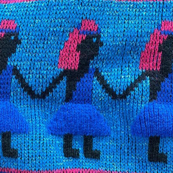 Vintage Metallic Novelty Sweater, 1980s Paper Doll Lady Pullover, Sz L-XL - Picture 11 of 12